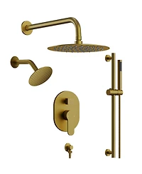 Everstein Pressure-Balanced Shower System 10 inch Rainfall DualShowerheads with Handheld Brushed