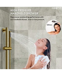 Everstein Pressure-Balanced Shower System 10 inch Rainfall DualShowerheads with Handheld Brushed