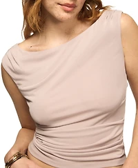 Lucky Brand Women's Sandwash Shirred Boat Neck Top