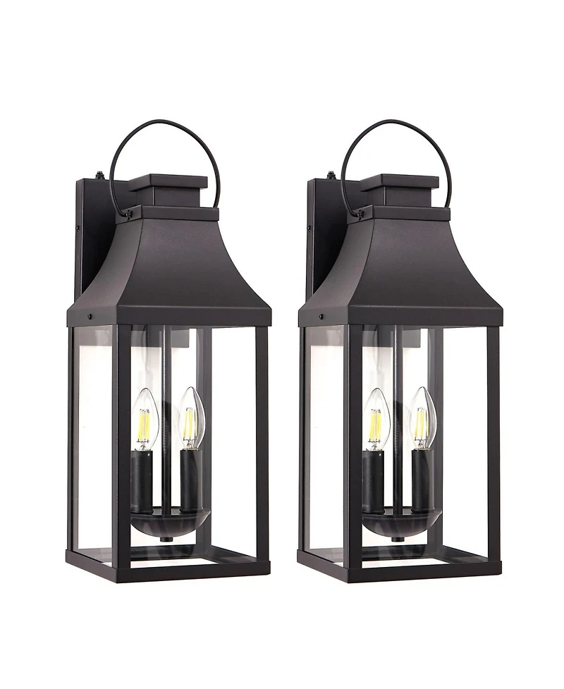 Asagikoiai 2-Pack Large Outdoor Porch Lights, Aluminum Waterproof Garage Lanterns