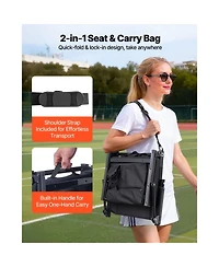 Yiortwo 2-Piece Stadium Seat with Back Support, Armrests, Cushion and Shoulder Strap