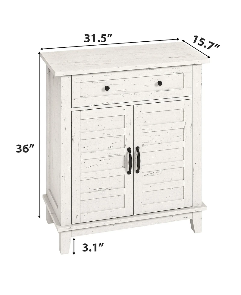 homfan Farmhouse Sideboard Buffet Cabinet with Storage, Drawer and Doors, Coffee Bar Table for Kitchen, Dining Room