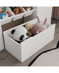 homfan 8-Bin Toy Storage Organizer, 43.5" Wide Kids Bookcase with Removable Boxes, for Playroom and Classroom