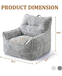 gaomon Bean Bag Chair for Adults and Kids, Cozy Sofa with Armrests, Chenille Comfy BeanBag Chairs Shredded Foam