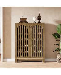 Slickblue Modern Shoe Cabinet with 6 Tier Storage Shelves and Doors