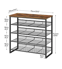 Slickblue Entryway 5-Tier Adjustable Shoe Rack Holds 16-20 Pairs