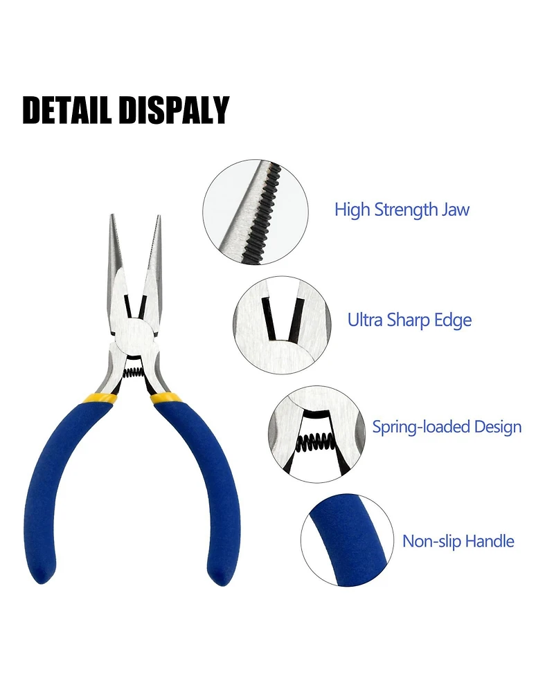 Xdovet Nose Pliers Set Long Mini Wire Bending Making