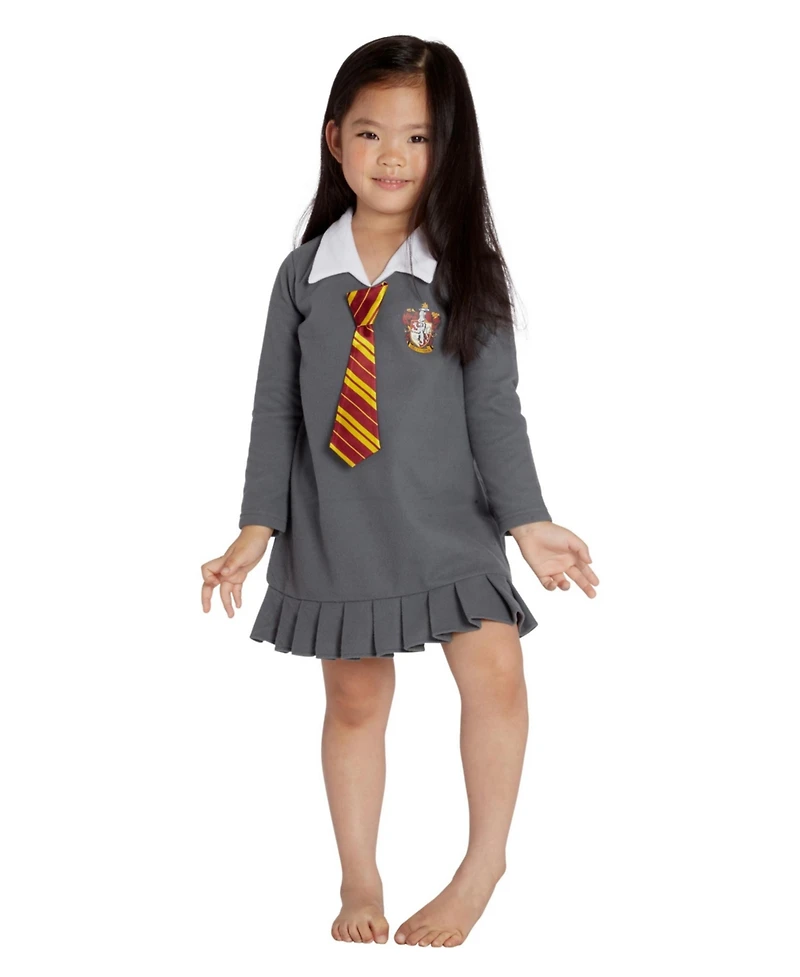 Harry Potter Toddler Girl's (2T-5T) Fleece Hermione Gryffindor Pajama Nightgown Uniform Sleepwear