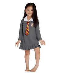 Harry Potter Toddler Girl's (2T-5T) Fleece Hermione Gryffindor Pajama Nightgown Uniform Sleepwear