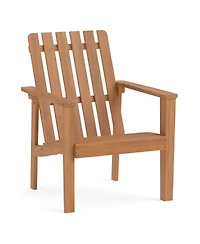 Gymax Adirondack Chair Acacia Wood Outdoor Patio Chair with Slatted Backrest and Seat