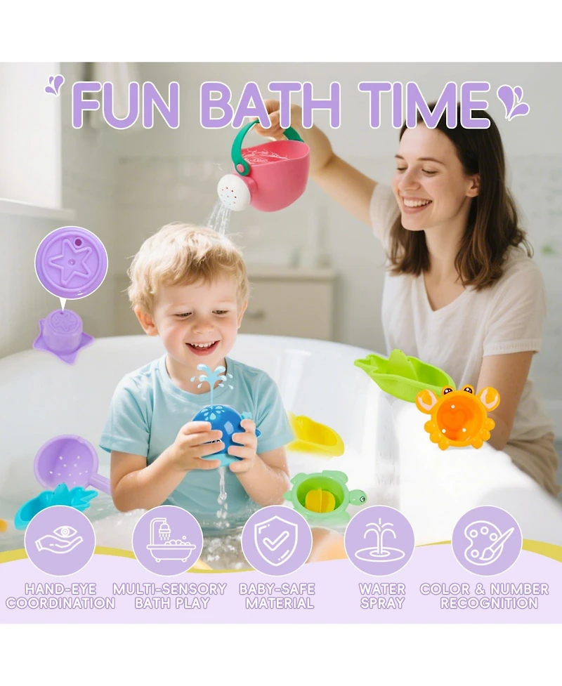 Gnuadz Mold-Free Floating 11-Piece Bath Toy Set