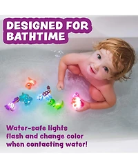 Gnuadz 6 Pack Dinosaur Light Up Bath Toys Water-Activated Color Changing