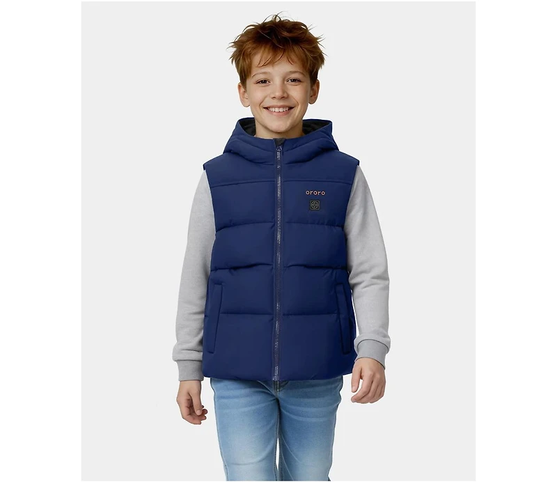 ororo Kids' S To Xl 4-Zone Hooded Heated Down Vest