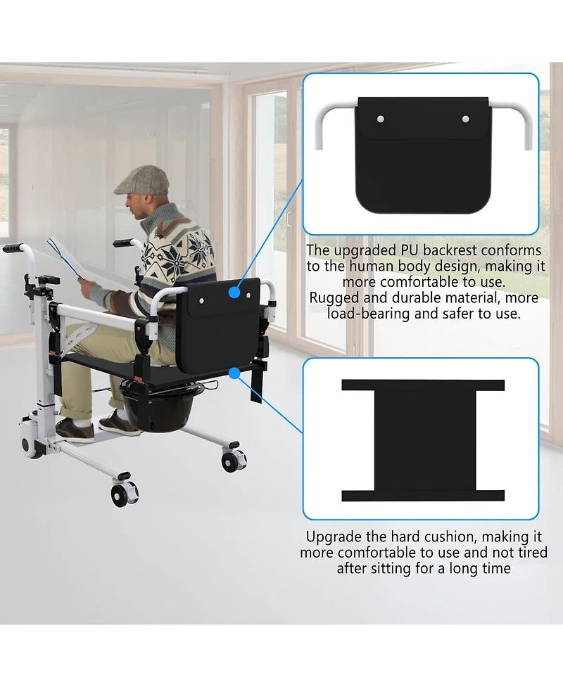 gaomon Electric Transfer Lift Chair with Commode Seat for Home Mobility Assistance