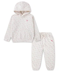 abercrombie kids Toddler Girls' 2T-5T Essential Pullover Hoodie and Pants, 2-Piece Set