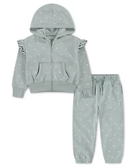 abercrombie kids Girls' Flutter Full-Zip Hoodie and Pant, 2-Piece Set