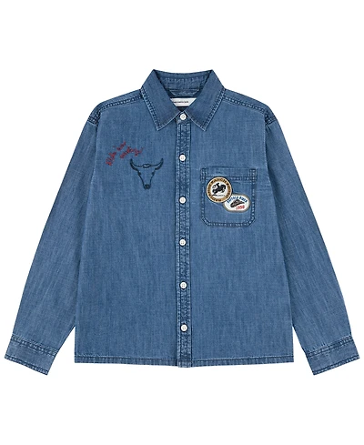 abercrombie kids Boys' 5-18 Long-Sleeve Denim Patch Shirt