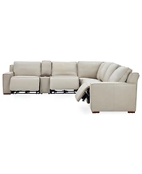Aspen 3PM 7-Piece Leather Sectional Sofa Set (Laf Recliner, Raf 2 Armless Chair, Corner), Macy's Exclusive