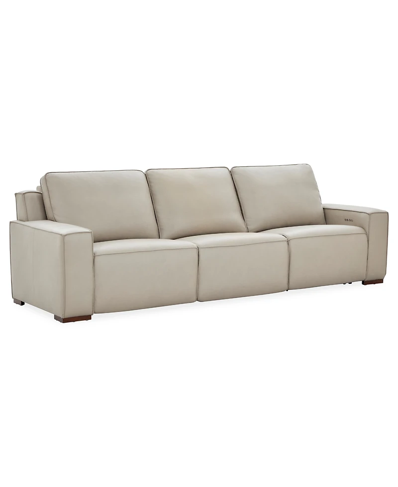 Aspen 3 Pm 3-Piece Leather Sofa Set (Laf Recliner, Raf Power Armless Recliner), Macy's Exclusive
