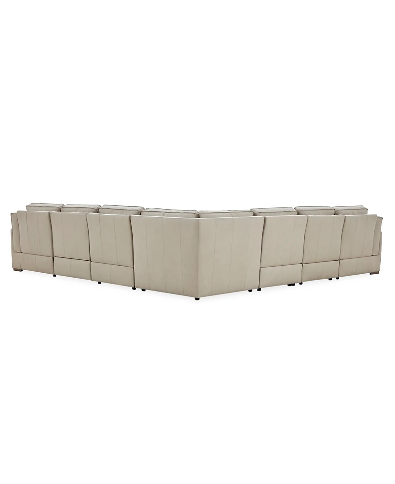 Aspen 3 Pm 5-Piece Leather L Sectional Sofa Set (Laf Recliner, Raf 2 Power Armless Chair, Corner), Macy's Exclusive