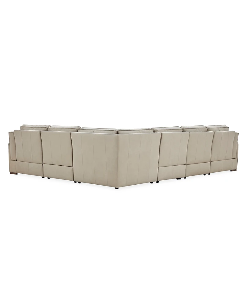 Aspen 3 Pm 6-Piece Leather L Sectional Sofa Set (Laf Recliner, Raf Armless 2 Chair, Corner), Macy's Exclusive