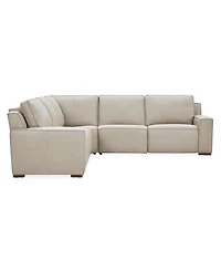 Aspen 3PM 5-Piece Leather Sectional Sofa Set (Laf Recliner, Raf 2 Armless Corner), Macy's Exclusive