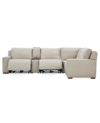 Aspen 3PM 5-Piece Leather Sectional Sofa Set (Laf Recliner, Raf Armless Console, Corner), Macy's Exclusive