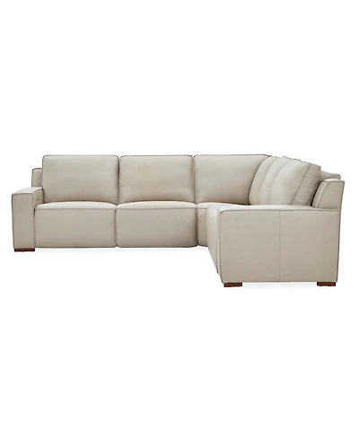 Aspen 2PM 5-Piece Leather L Sectional Sofa Set (Laf Recliner, Raf 2 Armless Chair, Corner), Macy's Exclusive