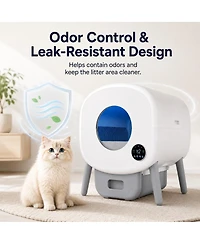 Cumrige Self-Cleaning Cat Litter Box Automatic Cat Litter Box Large Capacity Automatic Cat Litter Box App Control And Safety Protection