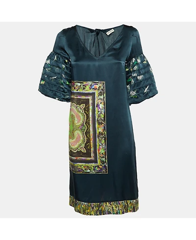 Pre-Owned Dries Van Noten Printed Silk Shift Dress