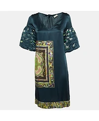 Pre-Owned Dries Van Noten Printed Silk Shift Dress