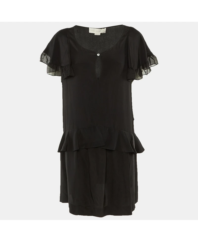 Pre-Owned Stella Mccartney Women's Silk Frill Detail Mini Dress