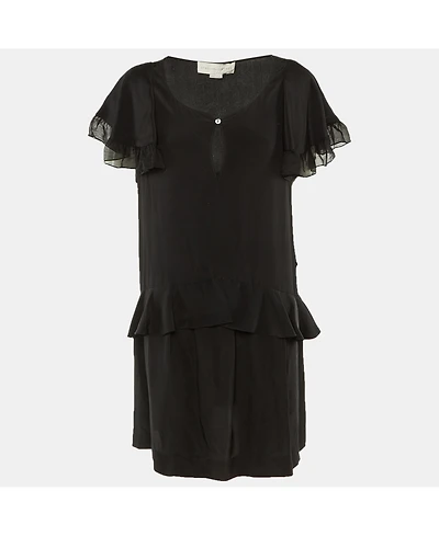 Pre-Owned Stella Mccartney Women's Silk Frill Detail Mini Dress