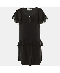 Pre-Owned Stella Mccartney Women's Silk Frill Detail Mini Dress