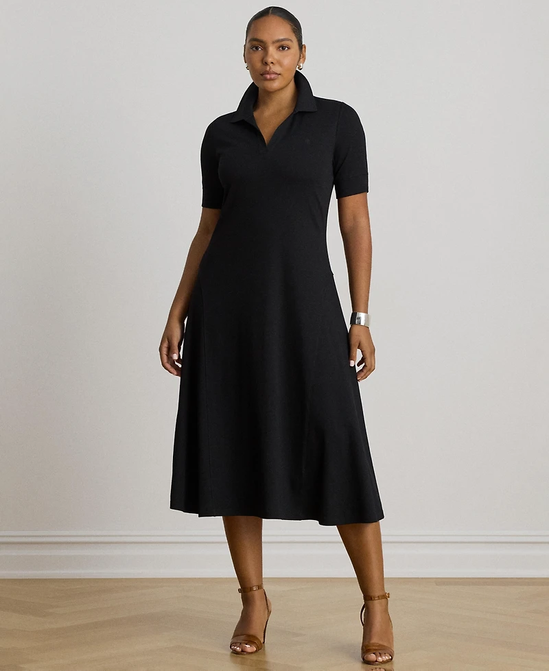 Lauren Ralph Women's Rib Knit Collared Dress