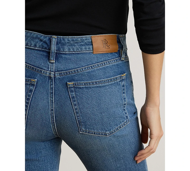 Lauren Ralph Petite Mid-Rise Straight Cut Jeans