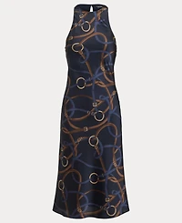 Lauren Ralph Women's Belting Print Sleeveless Crewneck Dress