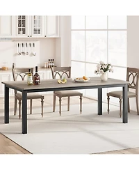 gaomon Large Dining Table, Industrial Kitchen Table with Spacious Top for Home Office or Dining Room