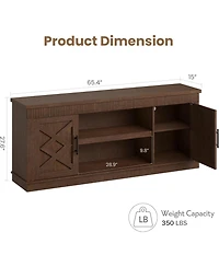 gaomon Farmhouse Tv Stand for TVs, Fluted Entertainment Center with Doors & Open Shelf