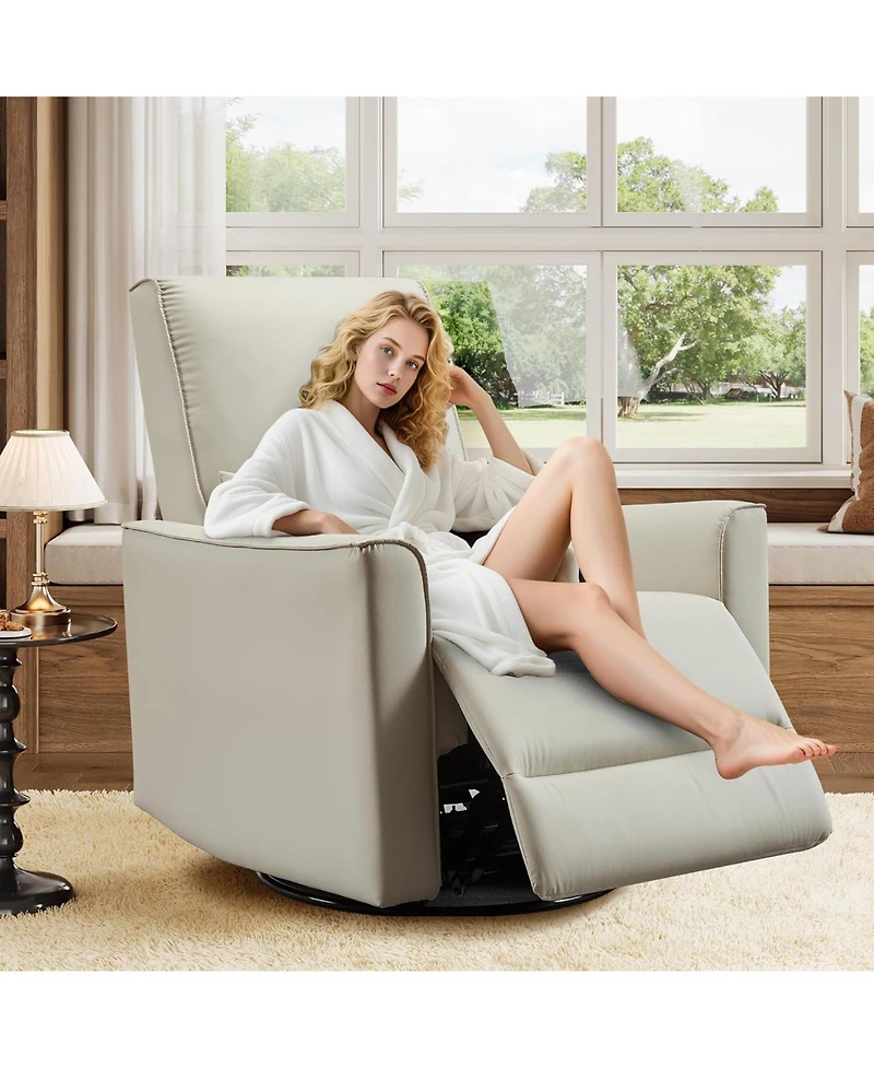 gaomon 360° Swivel Glider Recliner Chair