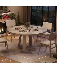 gaomon 47" Round Dining Table for Kitchen or Dining Room, Wooden Table Only