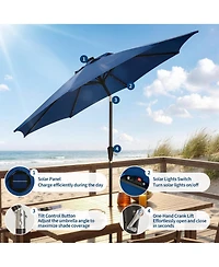 gaomon Outdoor 10FEET Table Market Patio Umbrella with 32 Solar Led Lights for Garden, Deck