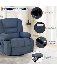 gaomon Oversized Recliner Chair, 360degree(s) Swivel Recliner for Adults,Rocking Recliner Chair with Heat and Massage