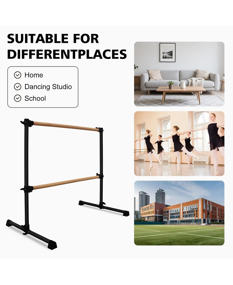 Zeny Solid Wood Ballet Barre With Adjustable Range For Dance Practice