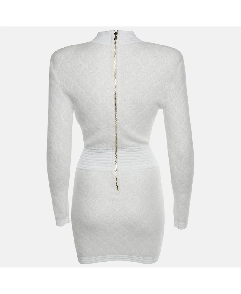 Pre-Owned Balmain Women's Knit Mohair Blend Bodycon Mini Dress
