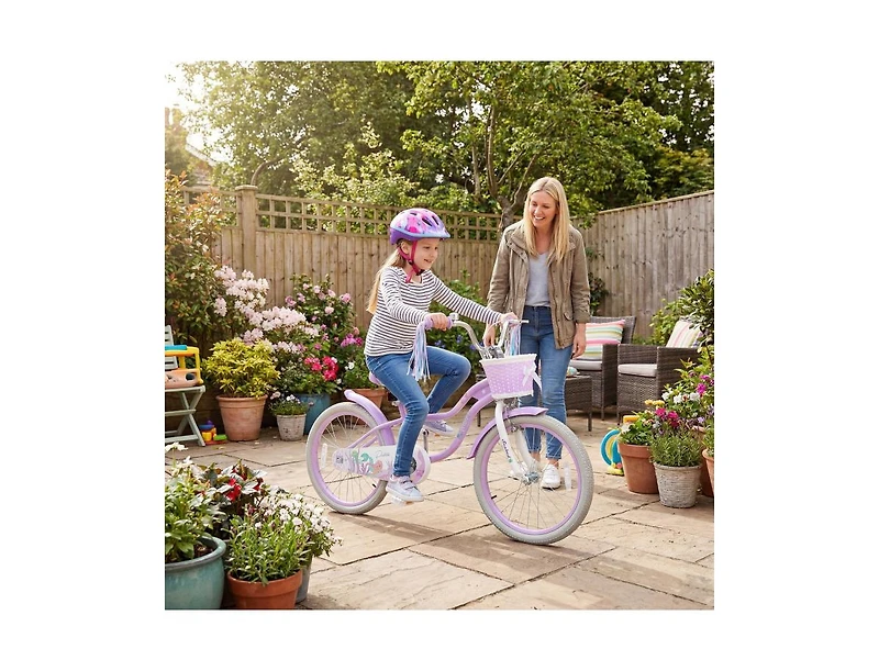 Slickblue Kids Bike Adjustable Princess Theme with Basket & Streamers