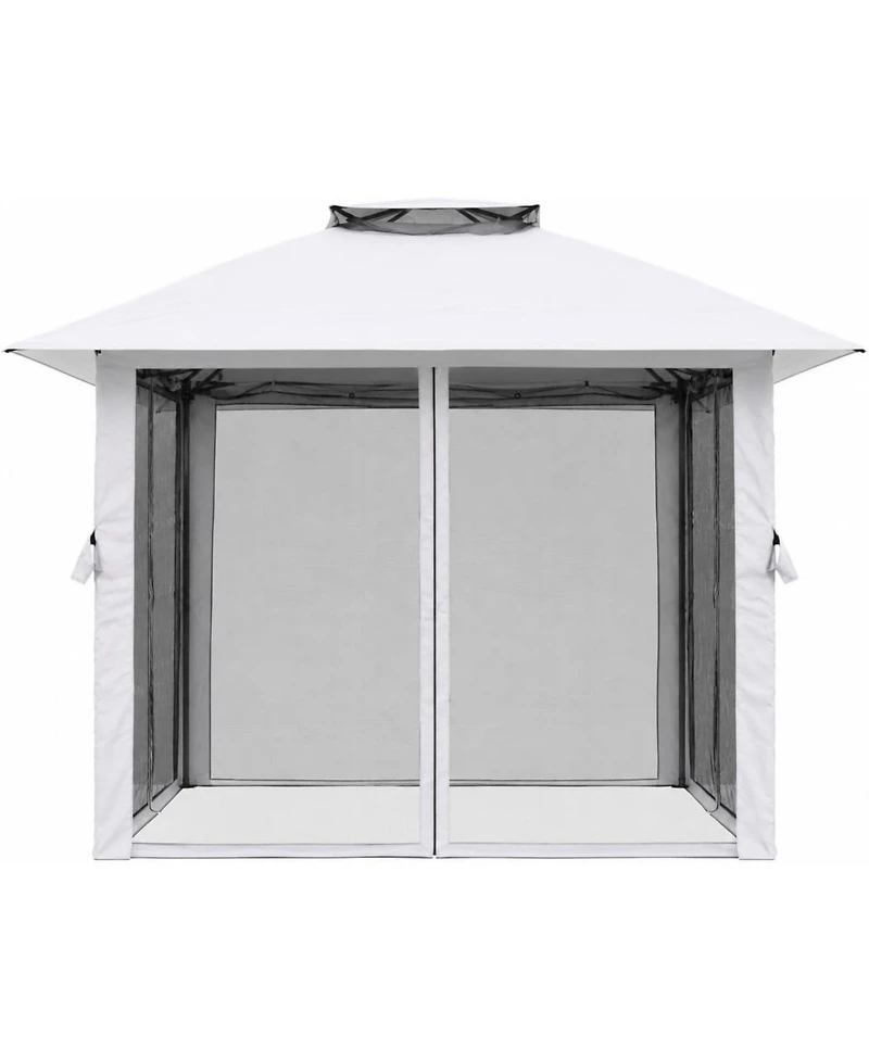 gaomon 10x10 Feet Outdoor Gazebo with Mesh Netting - Metal Frame Patio Canopy, Open Shelter for Garden, Backyard and Patio, 100 Sq Ft