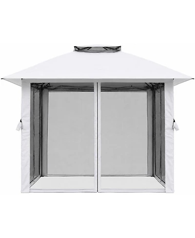 gaomon 10x10 Feet Outdoor Gazebo with Mesh Netting - Metal Frame Patio Canopy, Open Shelter for Garden, Backyard and Patio, 100 Sq Ft