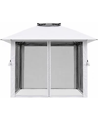gaomon 10x10 Feet Outdoor Gazebo with Mesh Netting - Metal Frame Patio Canopy, Open Shelter for Garden, Backyard and Patio, 100 Sq Ft