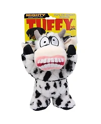 Mighty Angry Animals Cow, Durable Plush Squeaky Dog Toy
